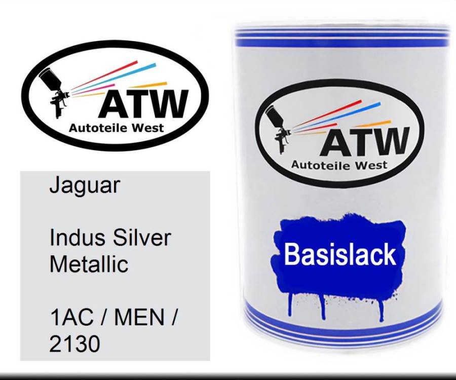 Jaguar, Indus Silver Metallic, 1AC / MEN / 2130: 500ml Lackdose, von ATW Autoteile West.